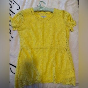 Isaac Mizrahi Live! Yellow Lace Top